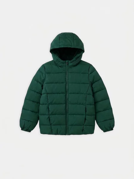 Sinsay Bunda puffer s kapucí tmavě zelená