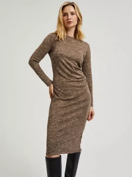 Rochie midi Moodo tricotate până la genunchi de costum negru