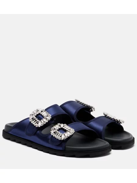 Sandale Roger Vivier din satin albastru