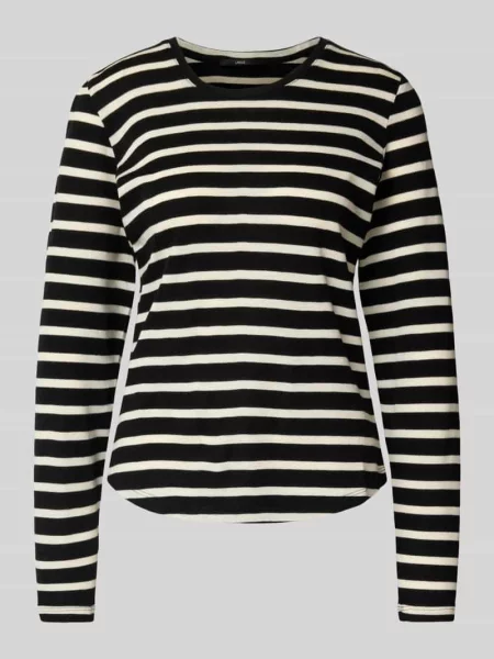 Bluzka z żywej wełny z długim rękawem i okrągłym dekoltem Lanius biała