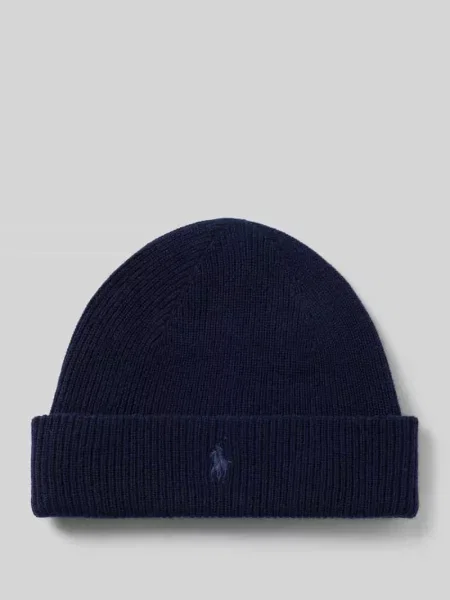 Czapka z kaszmiru z szerokim rondem Polo Ralph Lauren granatowa