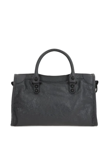 Кожена шопинг чанта Balenciaga сиво