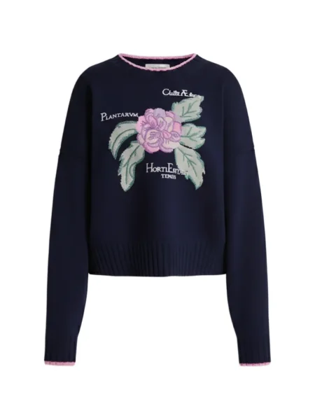 Pulover Alberta Ferretti cu model floral albastru