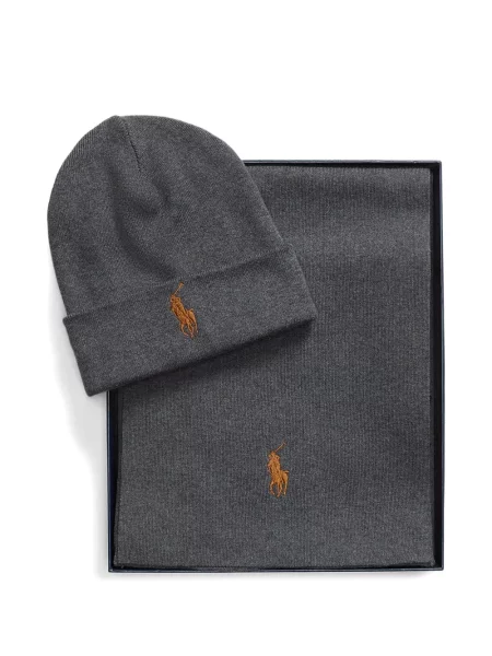 Prugasti svileni plisirani remen Polo Ralph Lauren plava