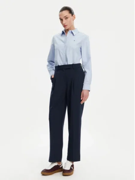 Tommy Hilfiger Chino kalhoty Tmavomodrá Tapered Fit