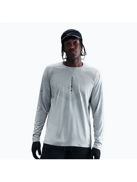 Tricou mânecă lungă Nike alergare gri