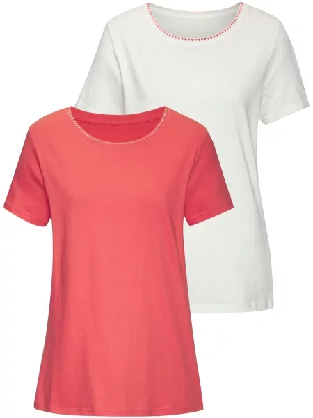 VIVANCE Tricou portocaliu caisă alb