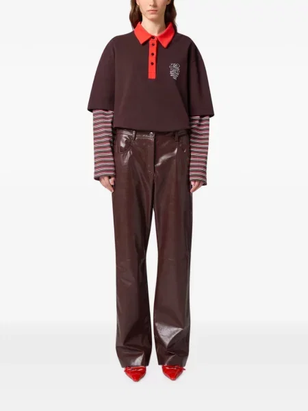 Pantaloni Msgm cu autograf maro