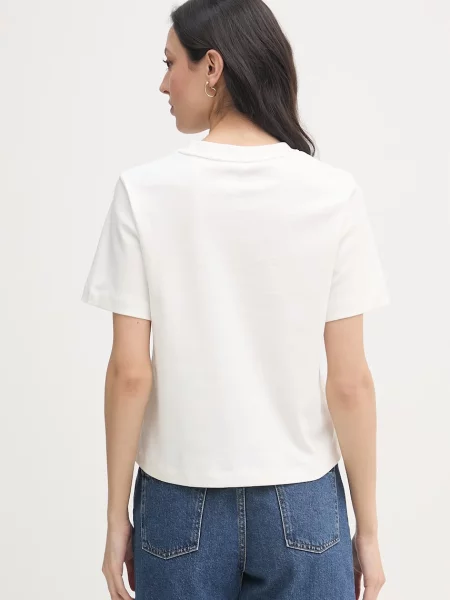 Tommy Hilfiger T-Shirt Biały Boxy Fit beżowa