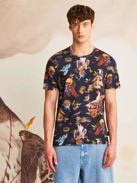 Тениска Medicine с десен черно