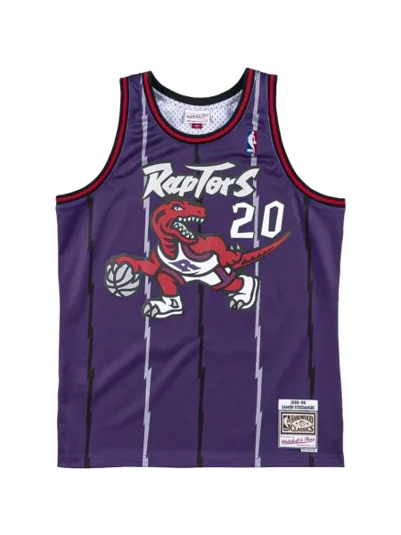 Marškiniai Mitchell & Ness apvaliu kaklu violetinė