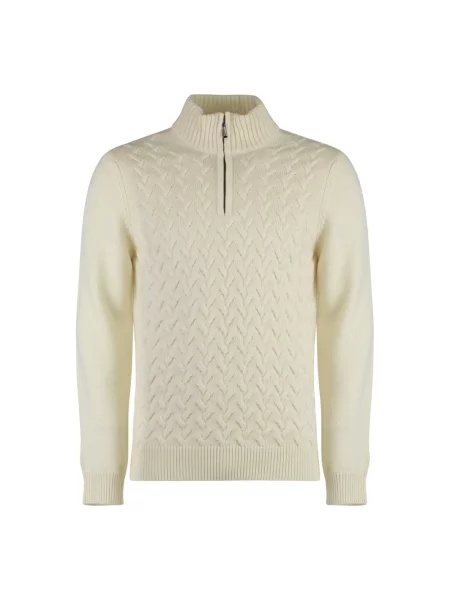 Sweter z golfem Moorer biały