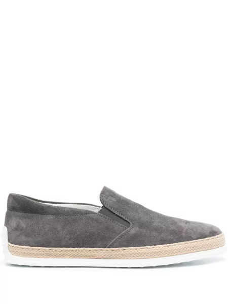 Pantofi loafer Tod's din piele de căprioară slip-on gri