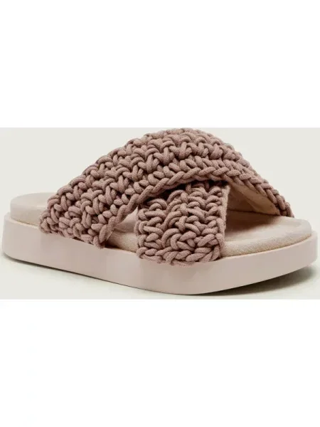 Șlapi Inuikii din piele bej