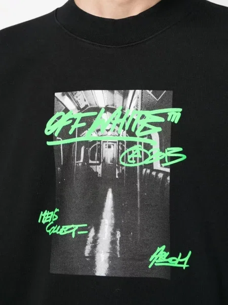 Суитчър Off-white с принт бяло