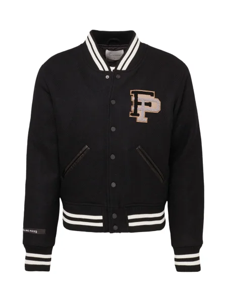 Вълнено яке бомбър Filling Pieces с преходна изолация с уголемена кройка черно