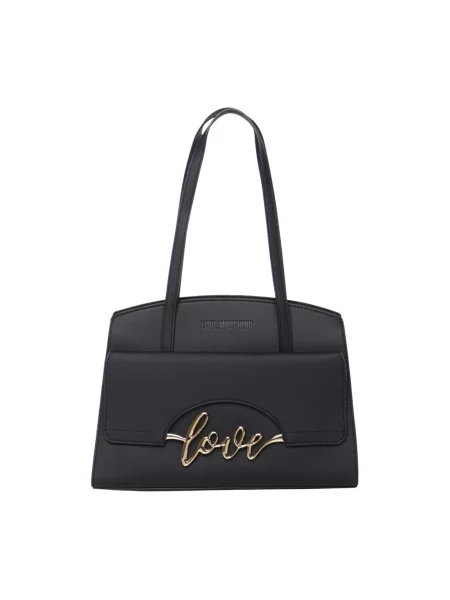 Love Moschino torebka tote z imitacji skóry czarna