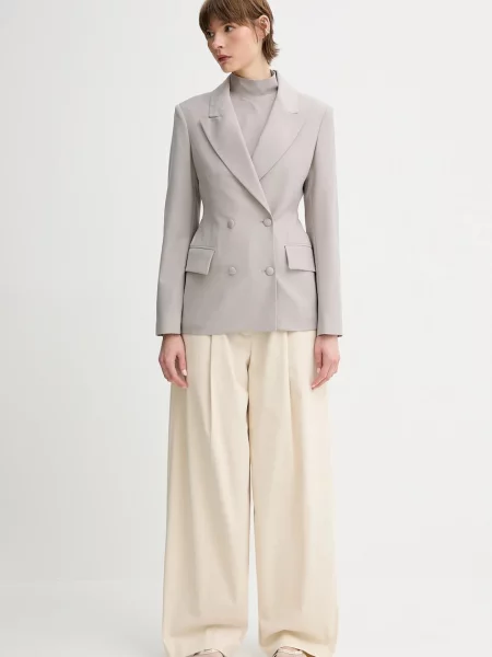 Піджак Remain двобортний однотонний сірий