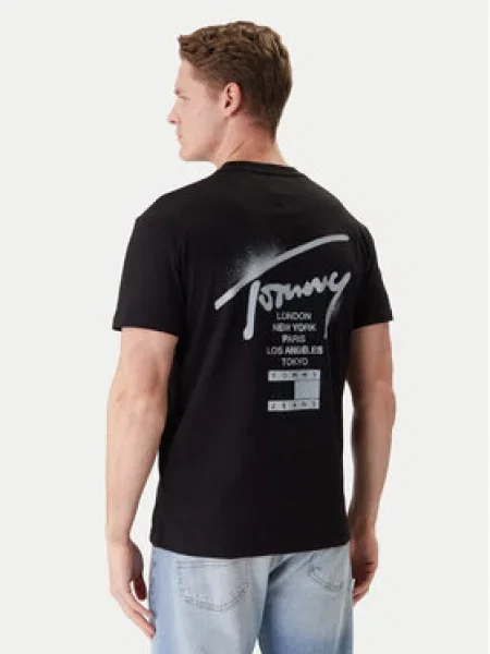 Tommy Jeans Majica CITY pastelno plava crna