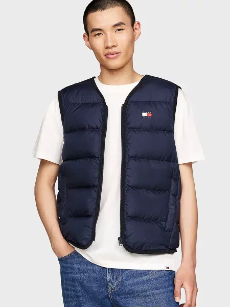 Джинсовий жилет Tommy Jeans з V-подібним вирізом синій