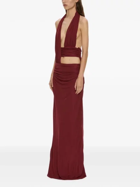 Rochie maxi Christopher Esber drapată roșu