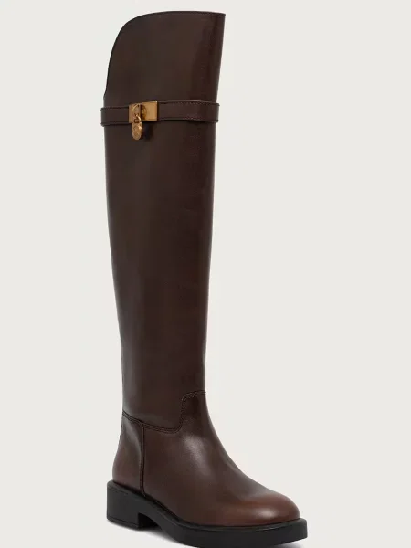 MICHAEL Michael Kors čižmy dámske kožené Hamilton Moderne Boot hnedá