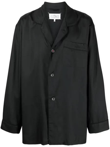 Cămașă Maison Margiela de mătase lungă negru