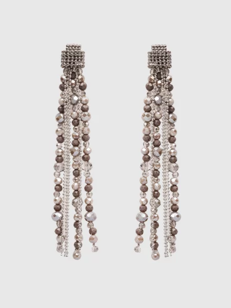 Серьги Peserico с бисером коричневые