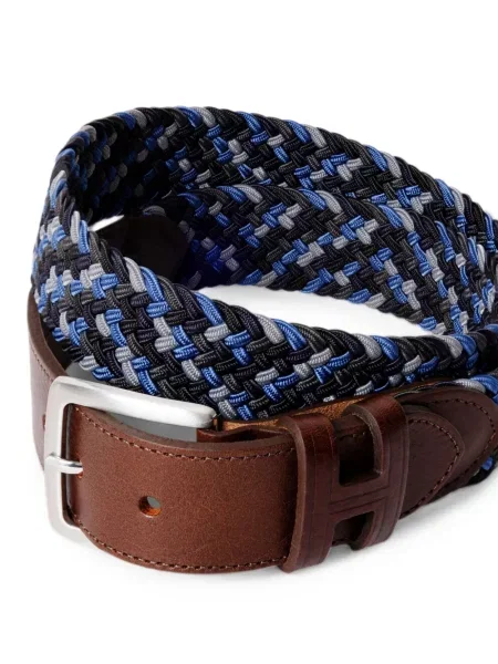 Cu centură curea Hackett London din piele țesută maro