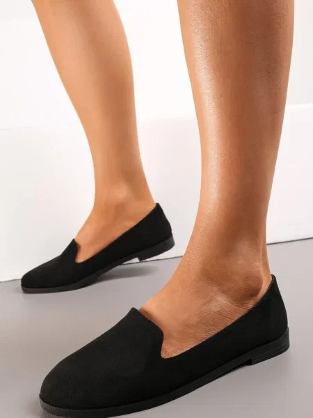 Mocasini cu Perforatii Decorative pe Talpa Joasa Laurielle negri