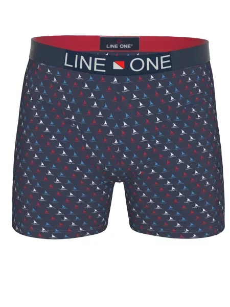 Line One Boxerky Line One Herren Boxershort "Digital" bedruckt námořnická modř bílá