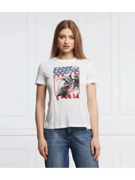 GUESS Tricou JANETTE alb