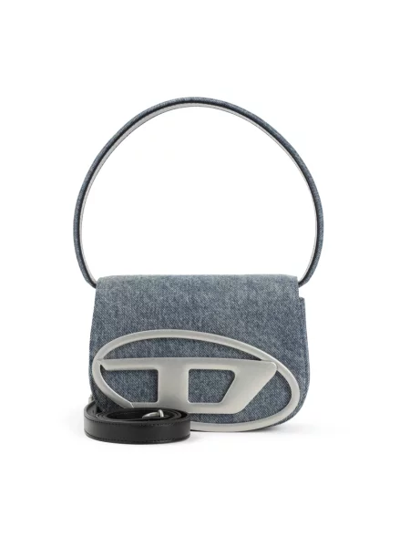 Torebka skórzana Diesel skórzana niebieska