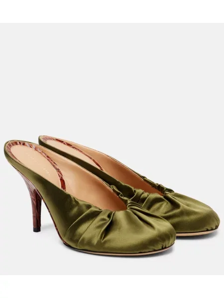 Satenaste mules Dries Van Noten zelena