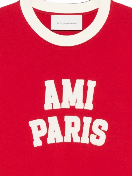 Tricou Ami Paris cu imagine roșu