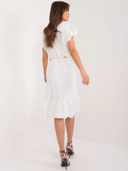 Rochie Fashionhunters cu volane de costum alb