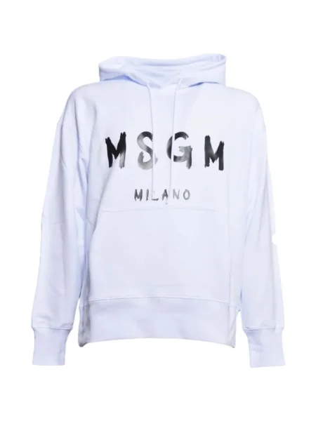 Mikina s kapucí Msgm s autogramem bílá