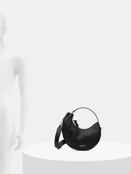 Кожаная сумка хобо Emporio Armani