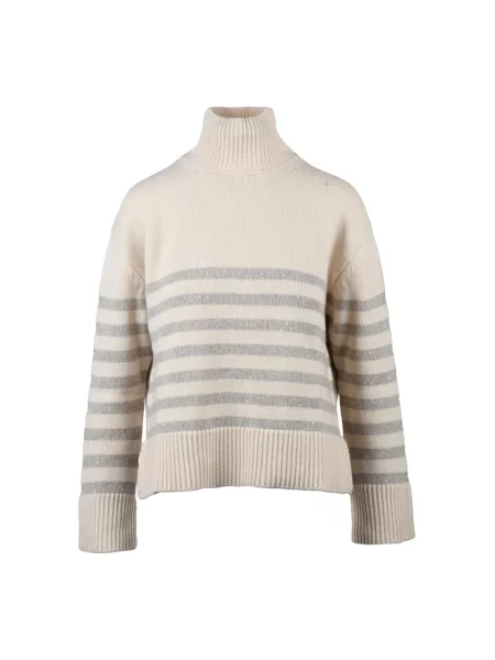 Sweter z golfem Peserico wełniany beżowy