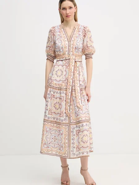 Hale Bob sukienka letnia lniana Bess beżowa