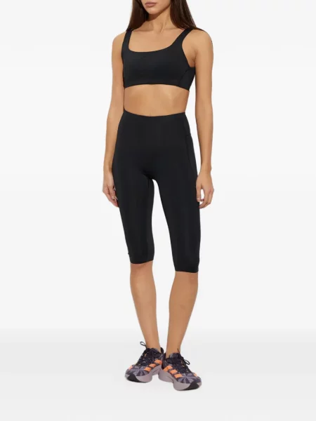 Sală de gimnastică leggings Adidas cu broderie cu dungi alb