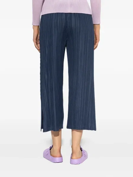 Pantaloni Pleats Please Issey Miyake plisate albastru