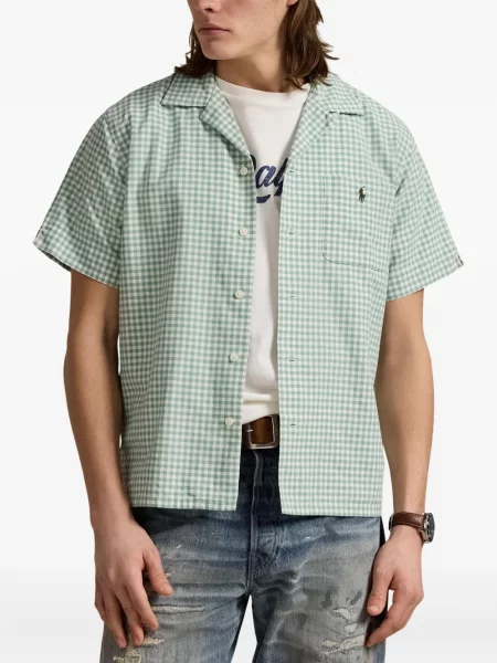 Șapcă Polo Ralph Lauren din fleece cu dungi cu volane albastru