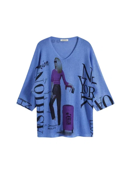 Bonprix Pulover bej / albastru / lila negru