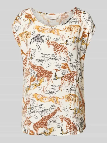 T-shirt z okrągłym dekoltem Apricot biała