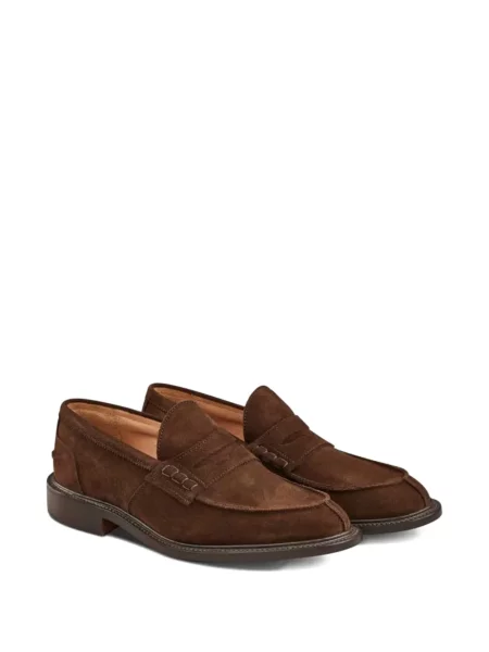 Pantofi loafer Tricker's din piele de căprioară maro