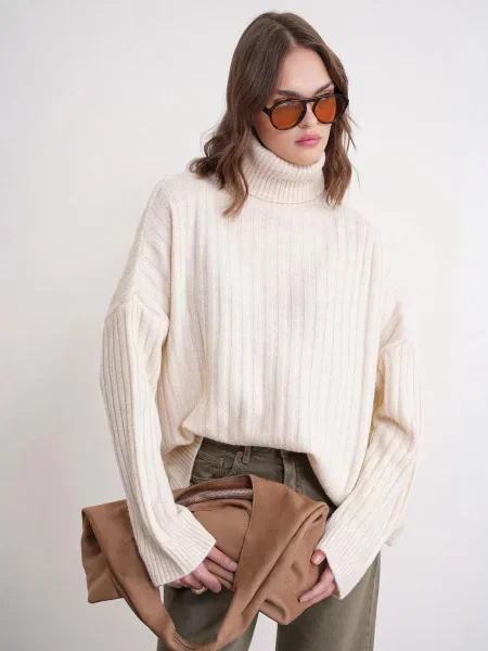 MixRay Pulover Pullover svetlo bež