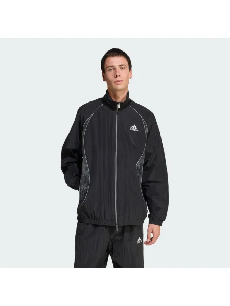ADIDAS ORIGINALS Prechodná bunda Adilenium Season 4 Teamgeist sivá čierna