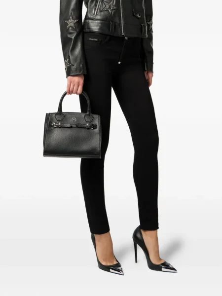 Geanta de piele Philipp Plein din piele negru