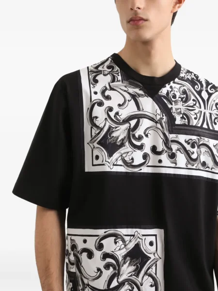 Тениска Dolce & Gabbana с принт черно
